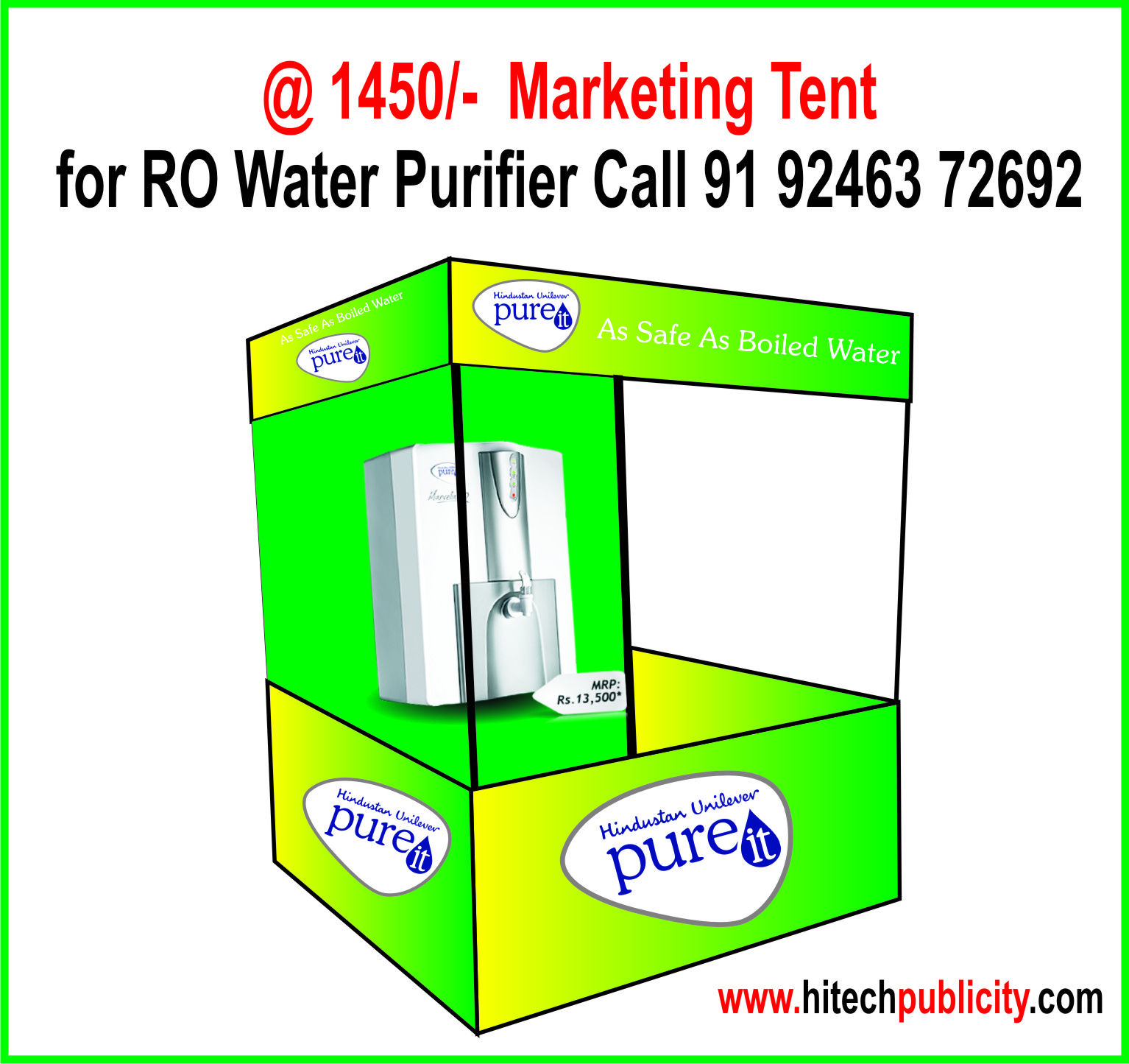 ro water purifier marketing tent advertising