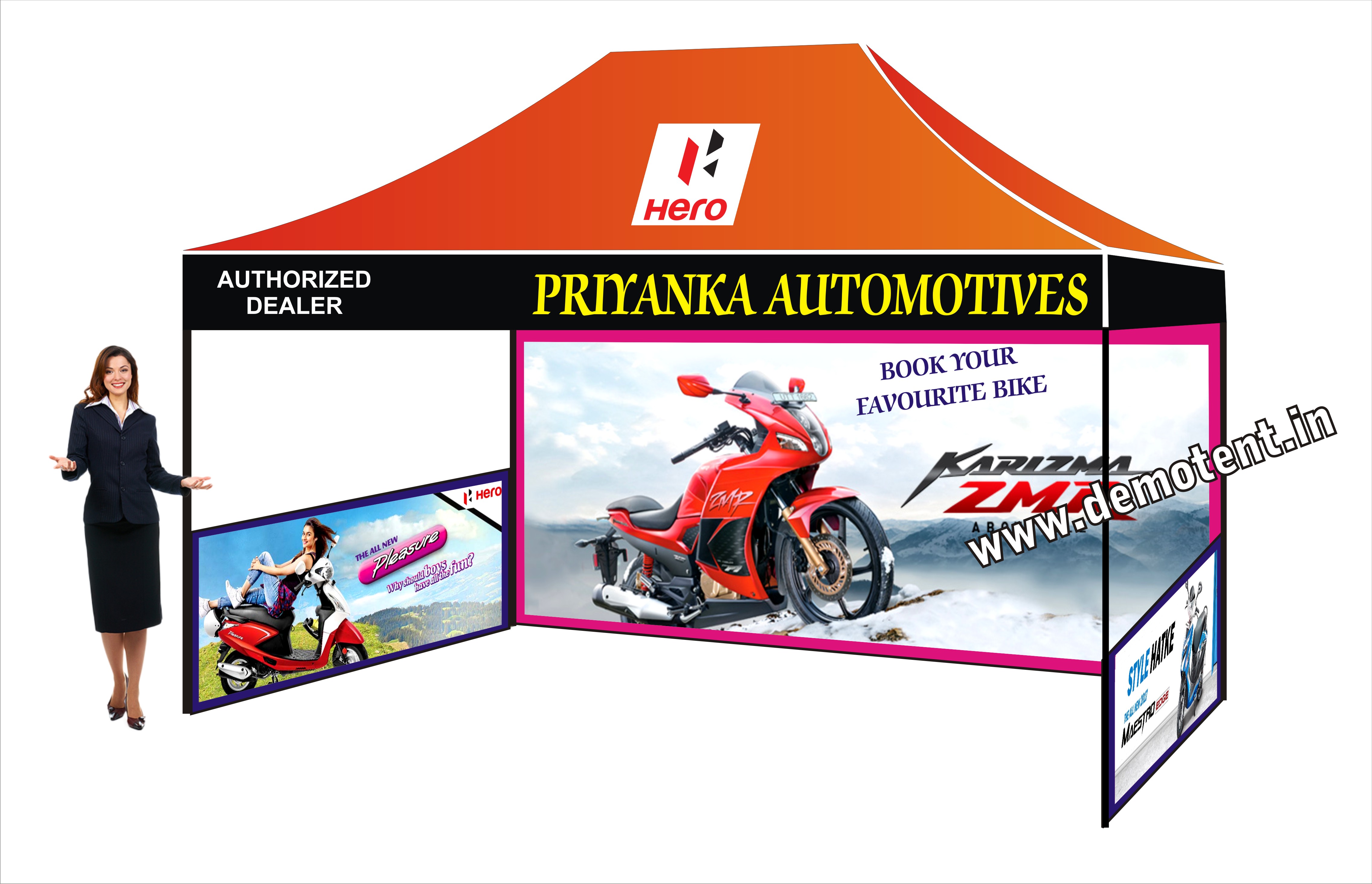 Marketing Demo tent for Hero bike dealer